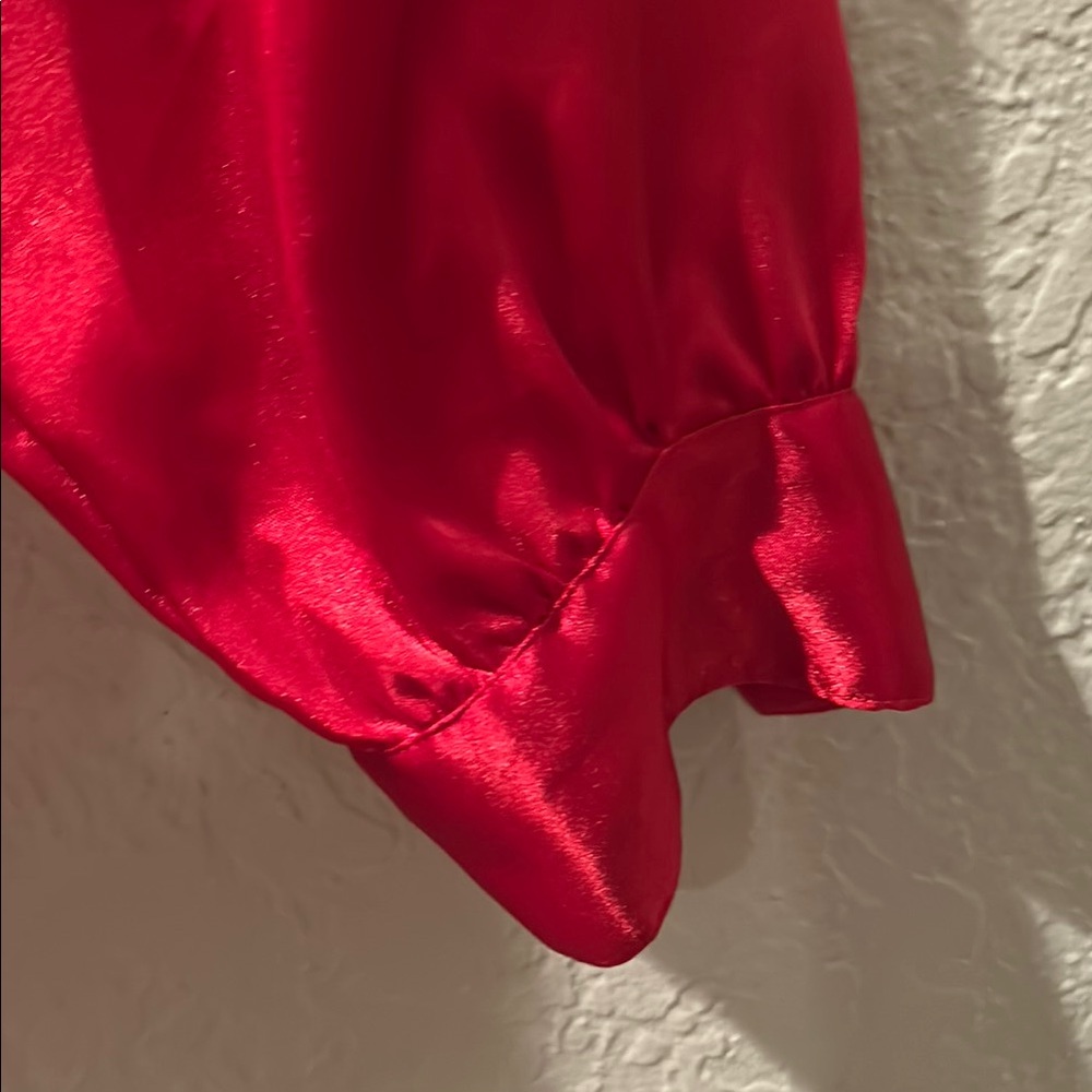 Croft & Barrow Red Satin Blouse - Picture 5 of 11